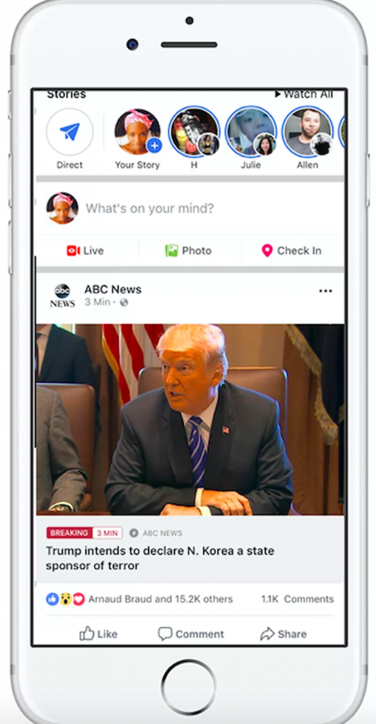 Faceboook Breaking News Feed