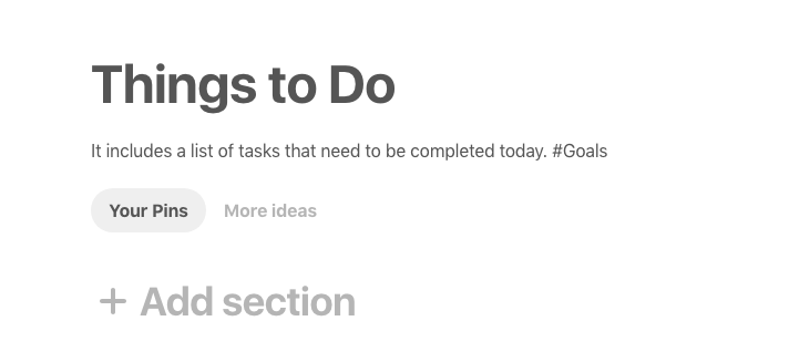 Pinterest Sections
